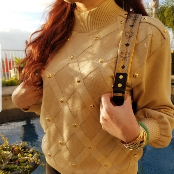 MCM Gold Coated Canvas Backpack - Picture 7 of 8